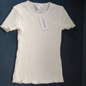 New White Crinkle Top